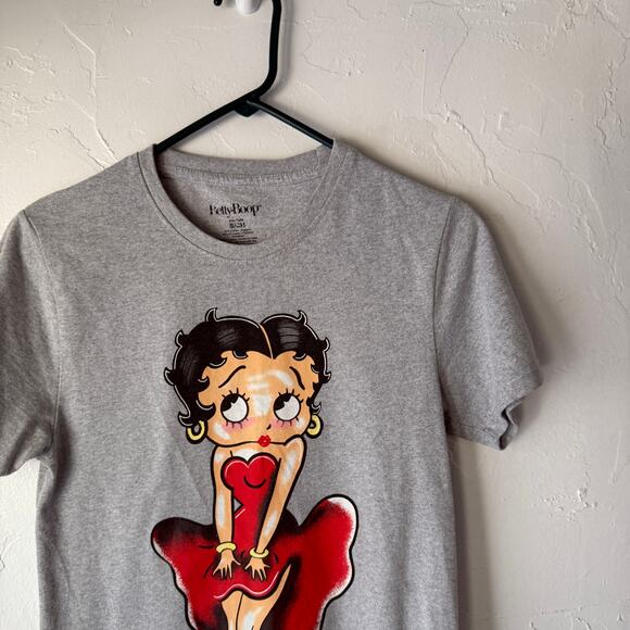 Betty Boop Gray T-Shirt Size S | Cartoon Graphic Tee Pin-Up Girl - Picture 2 of 7